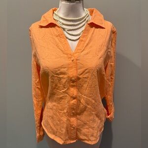 NWT Cute French Dressing Jeans Orange Button-Down Women's Shirt